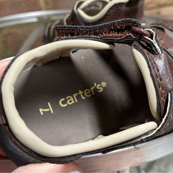Carter’s Brown Fisherman Shoes Size 7 - Picture 8 of 9